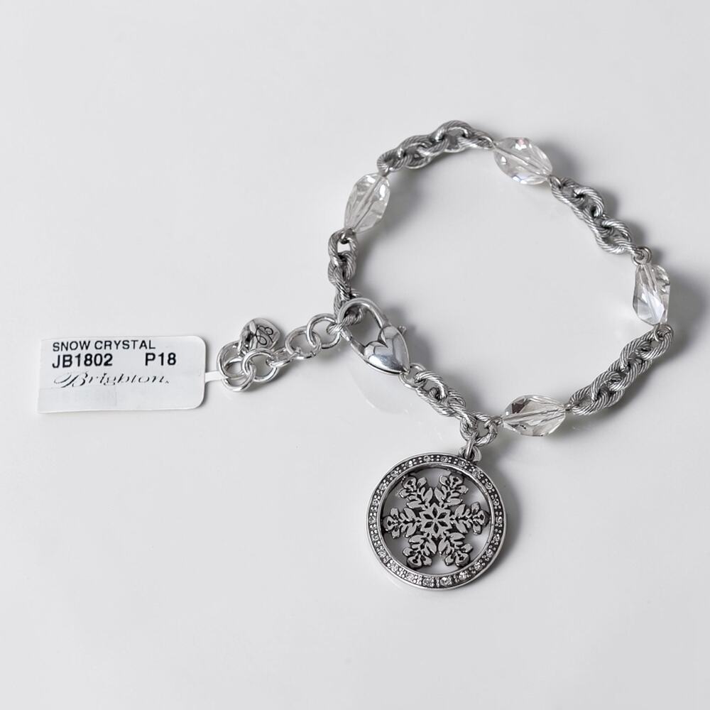 Brighton Snow Crystal Snowflake Charm Bracelet JB1802 Silver Plated Winter